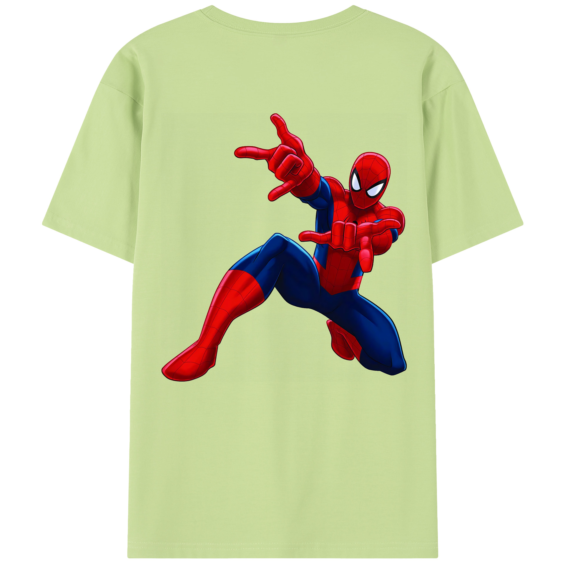 （画像用） Spider Man スパイダーマン 綿100％半袖Tシャツ（背面プリント）